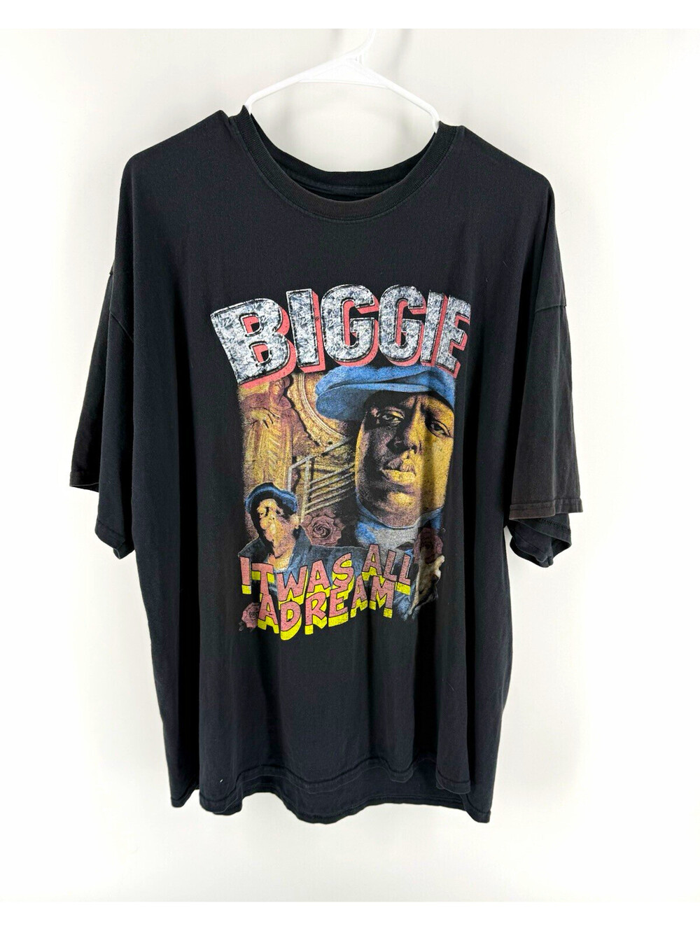 B.I.G. Notorious B.I.G. Biggie Smalls Tee Black Graphic Crewneck Cotton 2XL